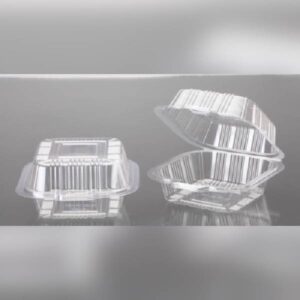 Disposable Pet Super Burger Box Food Container + Lid - 350g (Square) Transparent