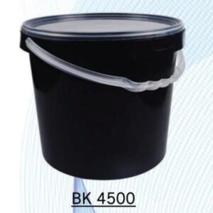 Disposable Plastic Bucket + Tamper Proof Lid - 4500ml (Round) Black