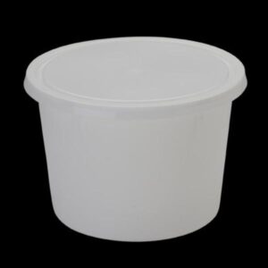 Disposable Plastic Food Container + Lid - 750ml (Round) White