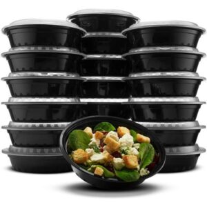 Plastic Food Container + RO Lid - 1400ml (Round) Black