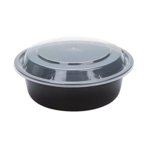 Plastic Food Container + RO Lid - 700ml (Round) Black