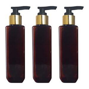 Cosmetic Cetra Pet Bottle with Lotion/ Dispenser Pump - Amber (200ml)