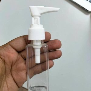 Cosmetic Square Pet Bottle with Lotion/ Dispenser Pump - Clear (50ml)