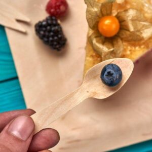 Disposable Cutlery Wooden Spoon- 110mm (Spoon) Brown