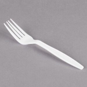 Disposable Cutlery Deluxe Long Plastic Fork - 180mm (Fork) White