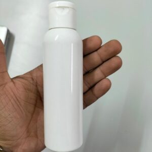 Cosmetic Boston Round Pet Bottle with Flip Top Cap - White (100ml)