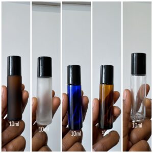 10ml Glass Roll On ( BLACK/WHITE CAP)