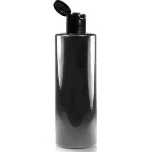 Cosmetic Jumbo Pet Bottle with Flip Top Cap - Black (200ml)