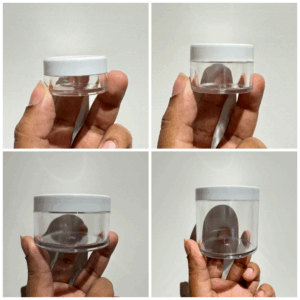 Acrylic San Jar - All Sizes  (White Lid + Transparent Body)