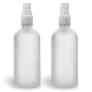 Frosted Clear Glass Bottle + Spray Pump (Black / White)