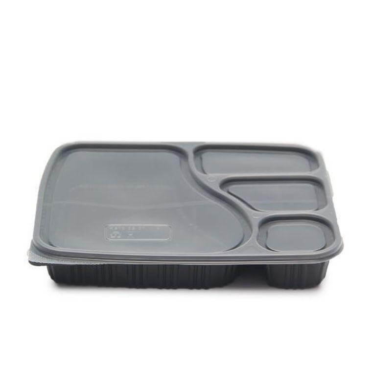 4CP Meal Tray with Lid - Black (1000ml)