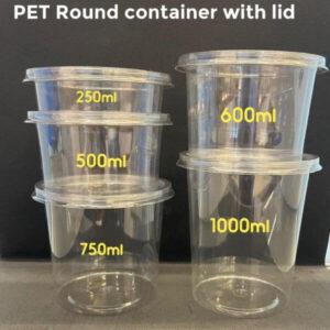 Pet Jar Clear with Transparent Lid (Round)- All Sizes