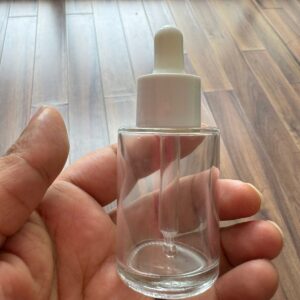 Clear Flat Glass Bottle +  Dropper (30ml, 35ml, 45ml)