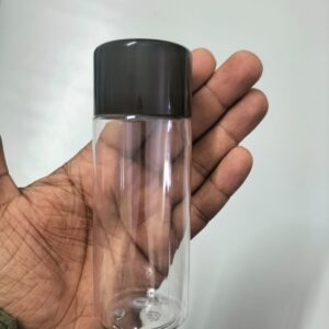Cosmetic Sleek Slant Shoulder Transparent Pet Bottle with Cap and Inner Lid (100ml) [Make-Up Toner Bottle]