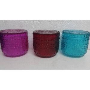 Candles Colour Glass Jar with Lid (Multiple Colors) 320gm