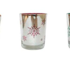 Christmas Candles Glass Jar - Metallic Finish (Multiple Designs) 230ml