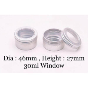 Aluminium Tin with Window - 30ml (Screw Cap)