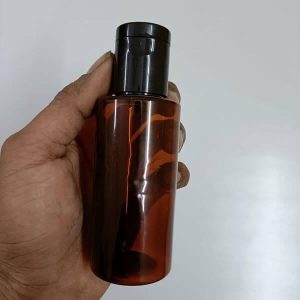 Cosmetic JLI Pet Bottle with Flip Top Cap - Amber, Clear (100ml)