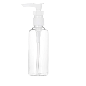 Cosmetic Round Pet Bottle with Lotion/ Dispenser Pump - Clear (50ml)