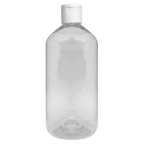 Cosmetic Round Pet Bottle with Flip Top Cap - Clear (300ml)