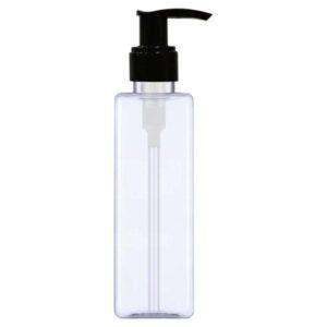 Cosmetic Square Czs Pet Bottle with Lotion/ Dispenser Pump - Clear (200ml)