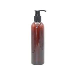 Cosmetic Round Pet Bottle with Lotion/ Dispenser Pump - Clear/ Amber (200ml)