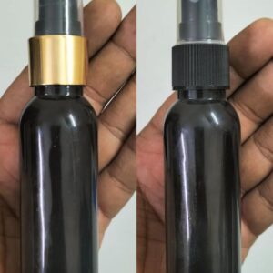 Cosmetic Round Pet Bottle with Spray Pump - Black (50ml)