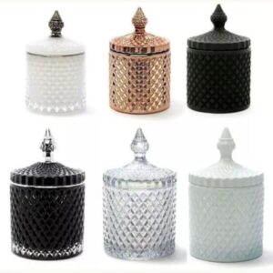Crystal Glass Candle Jar (Multiple colors) - 150g