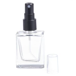 Glass Flat Square Bottle + Spray Pump- 10ml