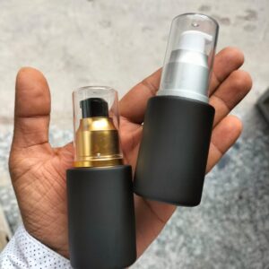 Glass Flat Shoulder Bottle with Spout Serum Pump - 30ml