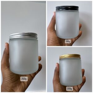 200g Clear Frosted Glass + Metal Lid