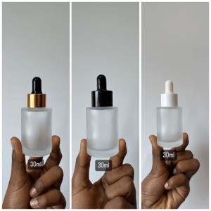 Frosted Clear Flat Shoulder Glass Bottle + Dropper (30ml)