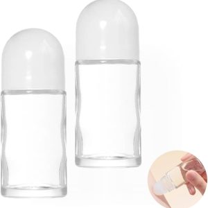 50ml Clear Glass Roll On Bottle