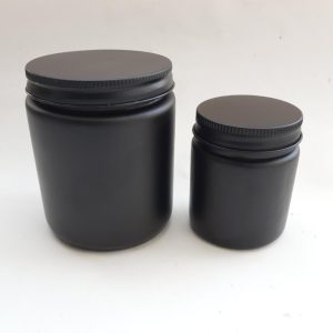 Matte Black Glass Jar with Black Screw Cap - 100ml, 200ml