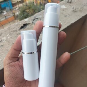15ml/ 50ml Silver Lining White PP Sleek Airless Pump Bottle