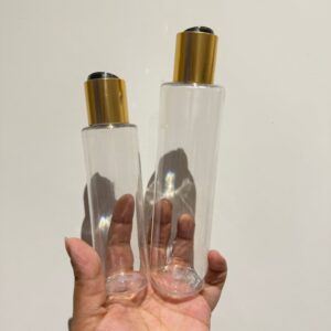 Cosmetic Sleek Pet Bottle with Gold Disc Cap - (100ml/ 200ml)