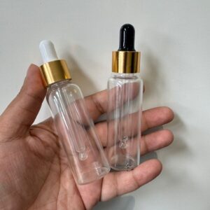 Clear Sleek Round Glass Bottle +  Dropper (30ml)