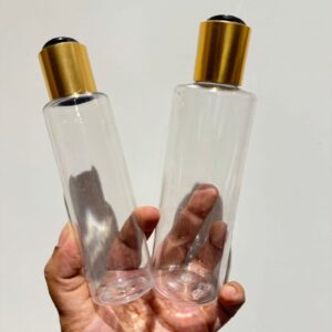 Cosmetic Sleek JLI Pet Bottle + Gold Disc Cap - (100ml/ 200ml)